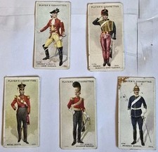 Antique: 1912. "Regimental Uniforms". 2nd Series. x5 Player Cigarette Cards.