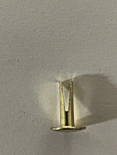 25 9/64' diameter x 1/2" long x 3/8" head diameter Brass plated split rivets