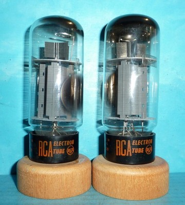2 RCA 7027A Power Pentode Tubes Mica Snubbers Halo Getter Matched Scores & D/C's