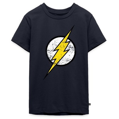 DC Comics Justice League The Flash Logo Used Look Teenager Premium Bio T-Shirt