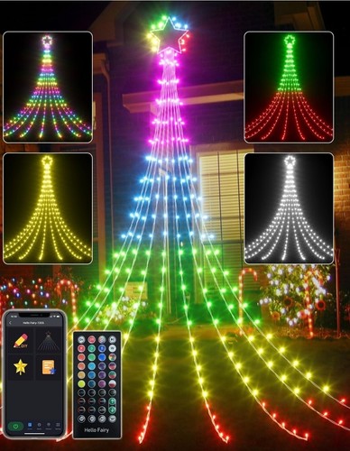 23FT Outdoor Christmas Decorations Star String Lights, Smart RGB Led Tree Lights - Picture 1 of 6