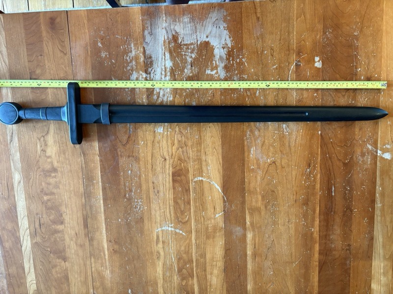 Medieval Style Training Longsword Plastic Blade Black Practice Sword Replica