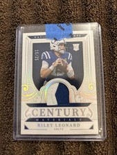 2025 National Treasures - Riley Leonard - Century Materials Holo Silver - # /25
