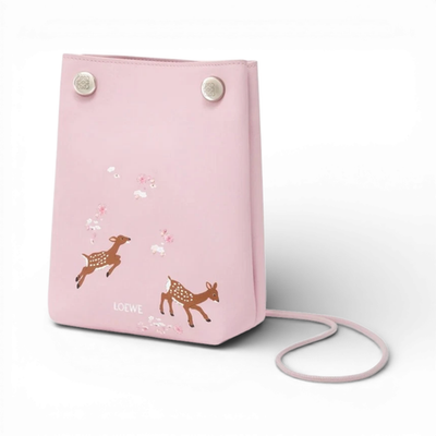 Loewe x Suna Fujita Deer Pebble Pouch Nappa Calfskin Mocha Japan