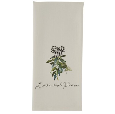 Park Designs Christmas Holiday Love and Peace Kitchen Dishtowel