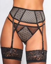 Ann Summers ~ The Effortless  Suspender Belt ~ Black/Nude ~ Size S 8/10. RRP £12