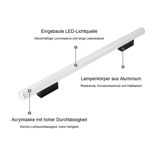 LED Lange Wandleuchte Lampe Führte Wandlampe Innen- und Außen Beleuchtung Modern - Bild 19 von 25