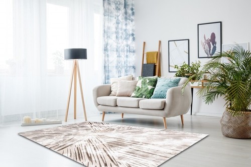 AMAZING exclusive ACRYLIC RUGS "VALS" abstraction IVORY / BEIGE Best Quality - Picture 3 of 6