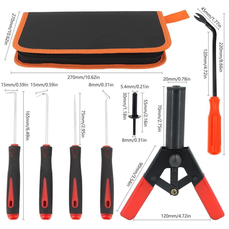 Plastic Rivet Gun Kit & Blind Rivets Fender Flare Rocker Moulding Clips for Jeep - Image 2 of 4