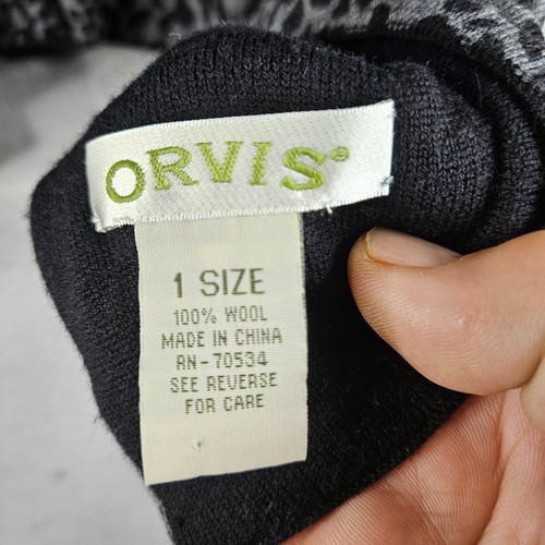 Orvis Wool Capelet Womens One Size Gray Leopard Reversable Shawl Cape Poncho - Picture 3 of 7
