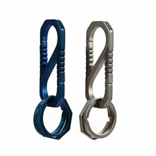 Titanium TC4 Key Chain Carabiner w/ Key Ring Hang BuckleTravel EDC Outdoor Tools
