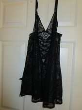 Victoria Secret BLACK LACE CORSET BLACK TEDDY SIZE SMALL