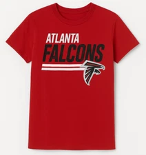 Atlanta Falcons Youth Boy's RED V-Neck T-Shirt Medium