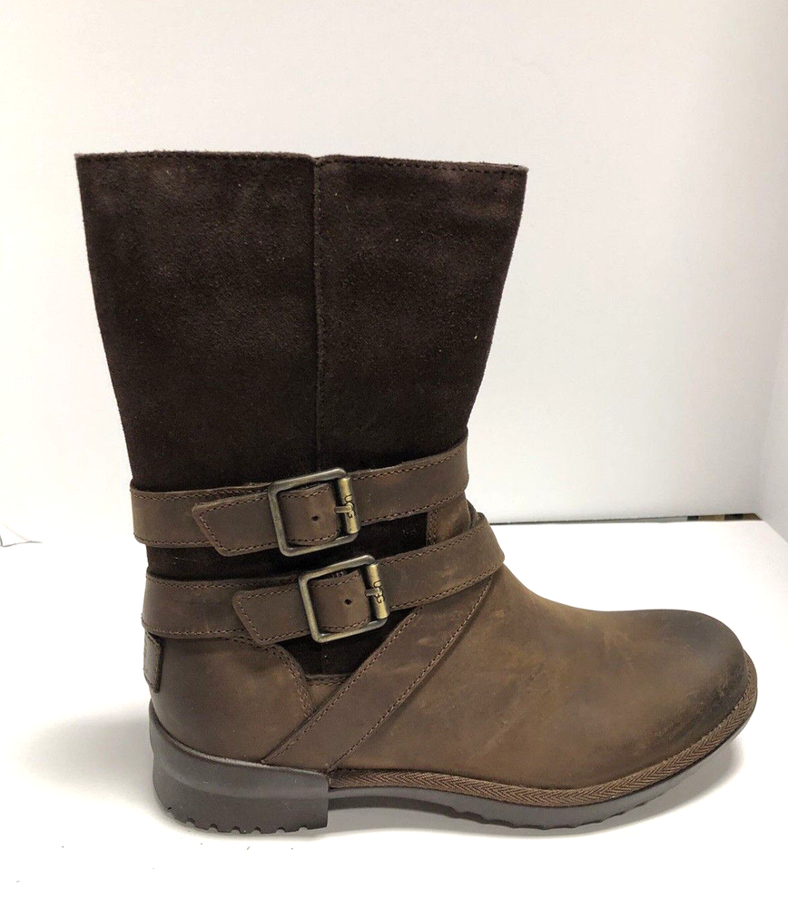 UGG Womens Lorna Boot Brown Leather Size 6M