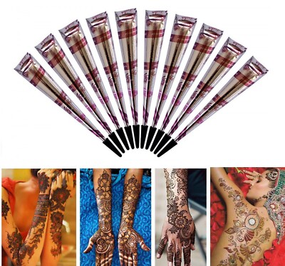 10x Golecha Henna Kegel für Mehndi Tattoo - rot - 150g