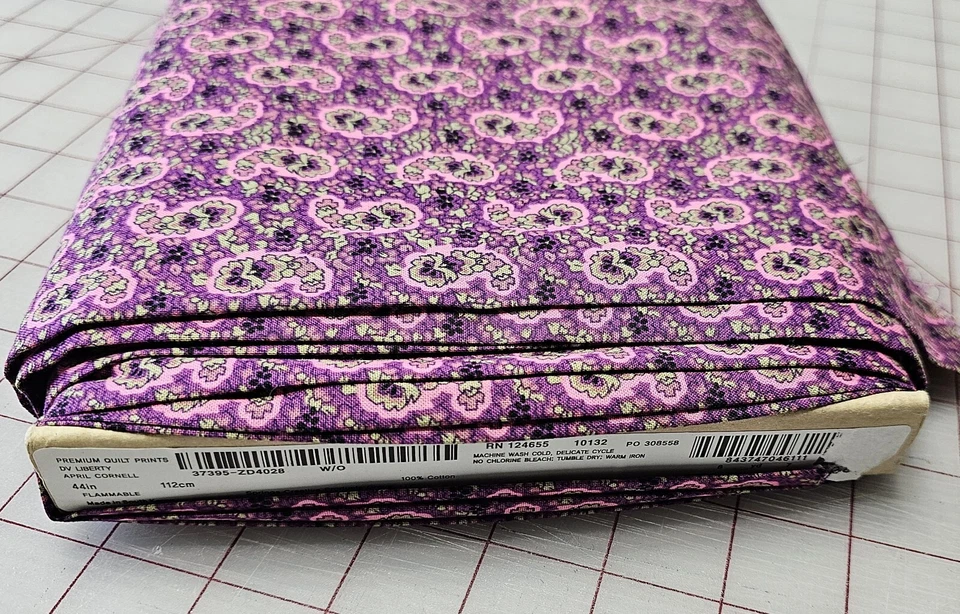 2 Pieces (5.75 Yds Total) DV Liberty Paisley April Cornell Fabric, Cotton - NEW - Image 2 of 4