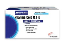 Pharma Cold  Flu Multi Symptom Tablets 24 Tablets - Tariffs are paid by us