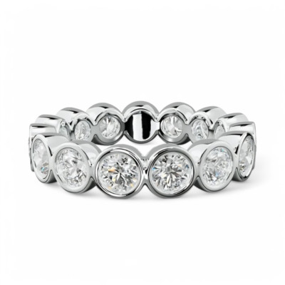 14 Karat Weißgold Ewigkeitsband Lab Created Round 2 Karat Diamond All Size Av...