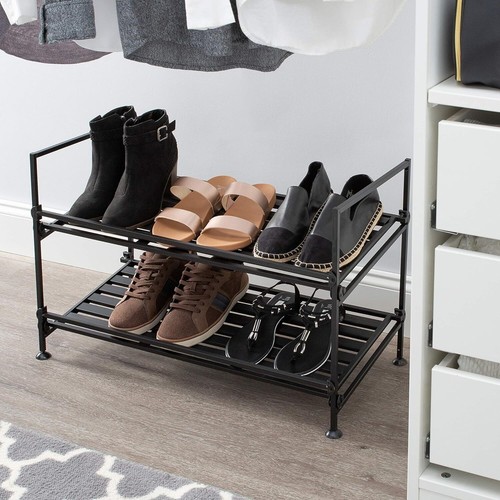 Organize It All 2 Tier Shoe Rack, Dimensions: 25.12 x 11.42 x 17.01, Espresso - Picture 5 of 11