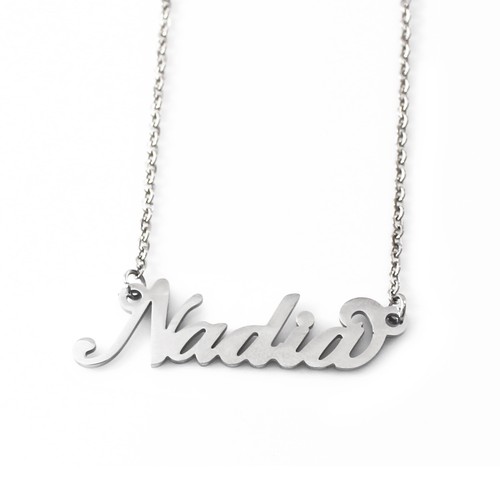 NADIA Silver Tone Name Necklace 