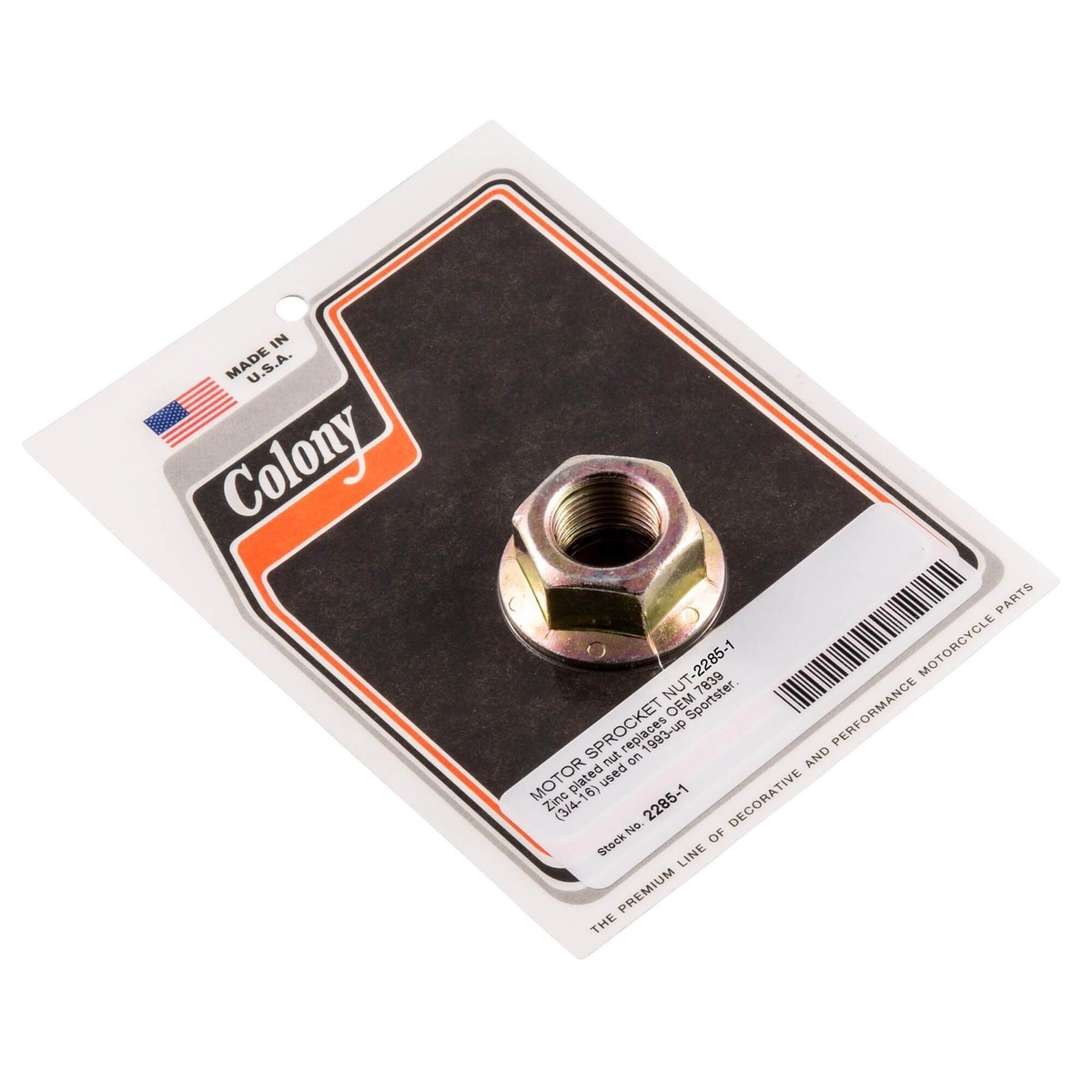 2285-1 Motor Sprocket Nut 1993-Up Harley-Davidson Sportster Zinc