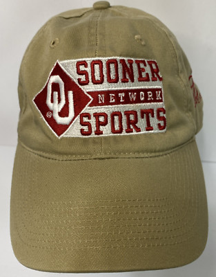 OU Sooner Sports Network Budweiser Ball Cap, One Size Hook & Loop Back, Tan