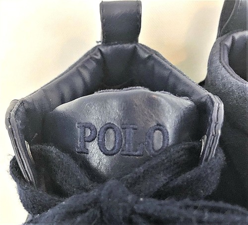 Polo Ralph Lauren Mens Blue High Top Athletic Shoes Size 10D Fabric Leather Trim - Picture 6 of 11