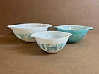 Pyrex Nesting Turquoise Amish Butterprint Cinderella - #443, #442, #441