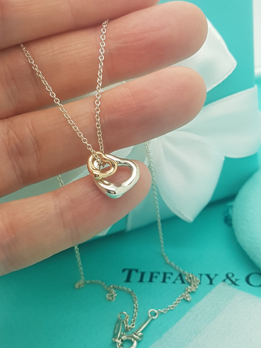 Tiffany & Co. Elsa Peretti 11mm Silver & 7mm 18k Rose Gold Open