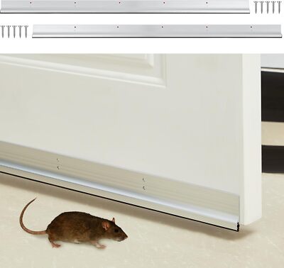 Gisafai 2 Pcs Metal Door Draft Stopper Mouse Stopper for Bottom of Door Alumi...