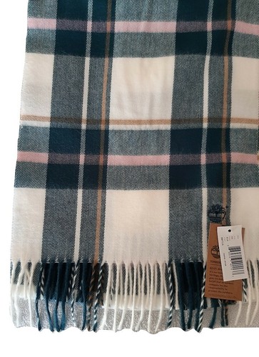 TIMBERLAND - NUOVA ED ORIGINALE SCIARPA TARTAN STOLE BLU E PANNA MADE IN  ITALY | eBay