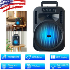 4000W 6.5" Portable Bluetooth Speaker Heavy Bass Party Sound System TWS FM AUX