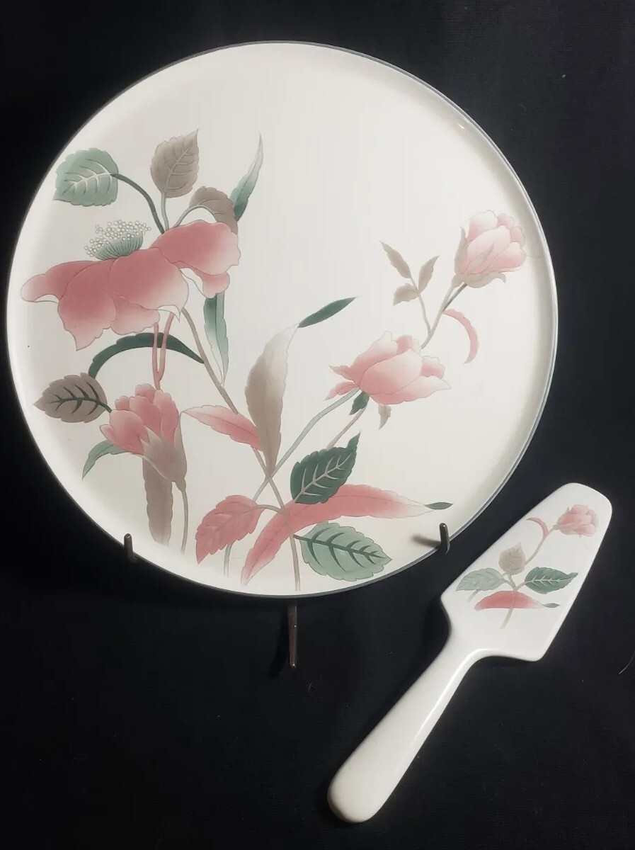 Mikasa Silk Flowers Cake Plate/Tray & Server eBay