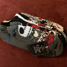 6 Pair No-show Socks Disney The Nightmare Before Christmas Shoe Size 4-10