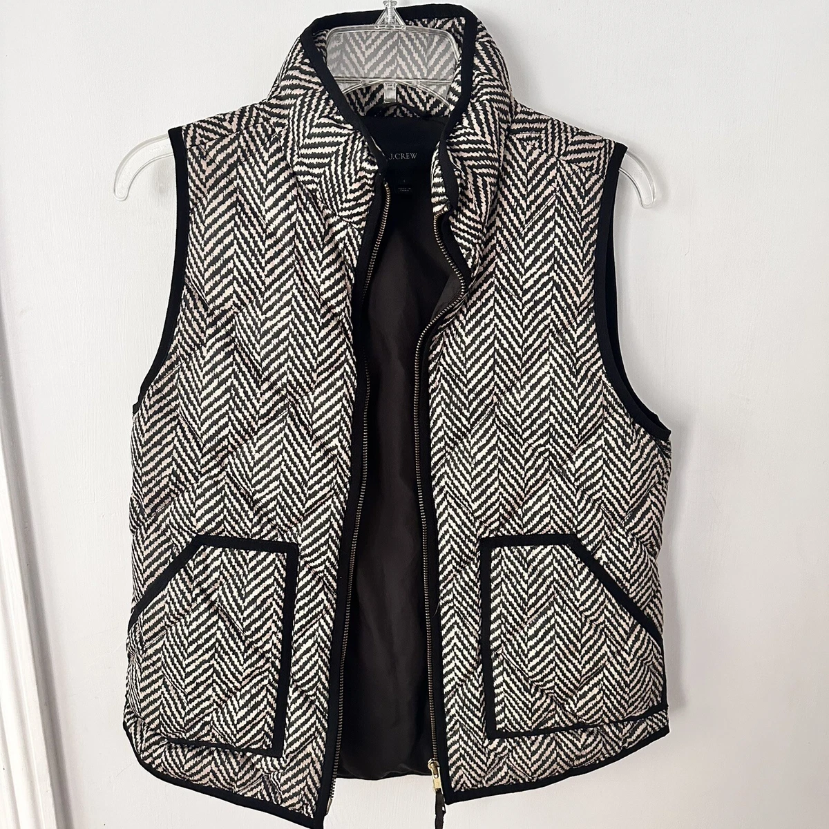 J crew black and white best sale vest