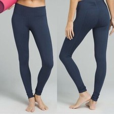 prAna Misty Mid Rise Leggings Size Small Pull-On Ruched Textured Size S