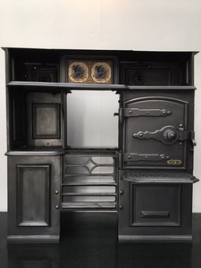 Restored Antique Cast Iron Victorian Kitchen Cooking Range