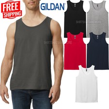 Gildan Mens Soft Ring Spun Tank Top Sleeveless T-Shirt S, M, L, XL, 2XL NEW 