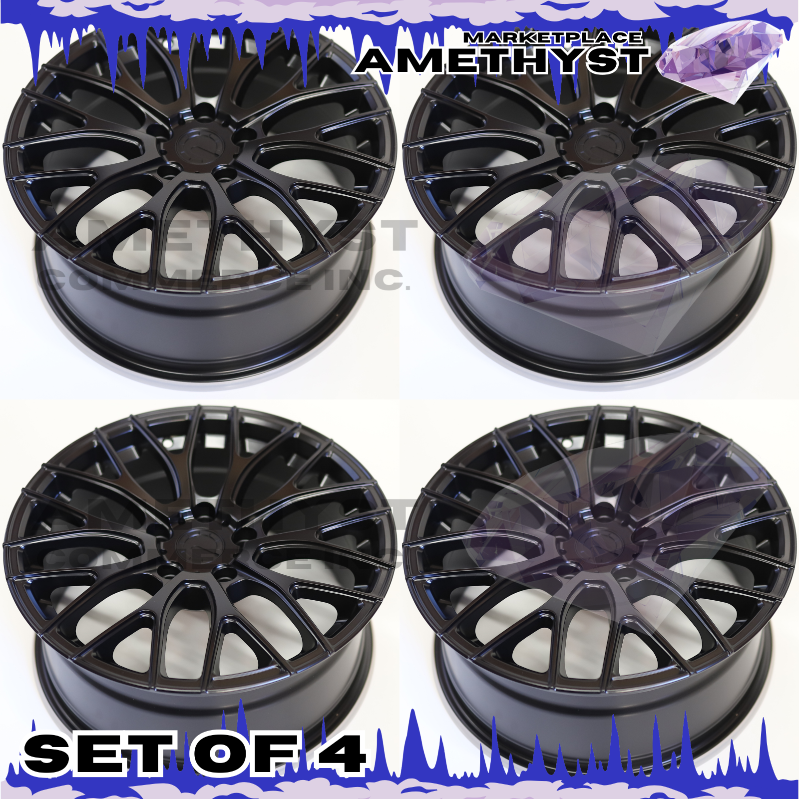 19x9.5 5x114.3 Wheels Rims Set of 4 New US Wheel