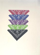 GRATEFUL DEAD-GOOD OL GD-5-Assrtd Colors-Green,Purple,Red,Blue,Black BANDANAS