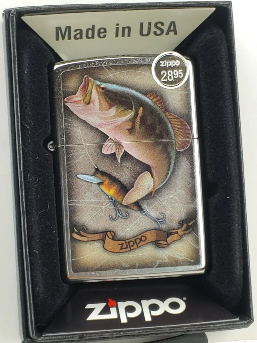 ZIPPO 80472 FISH HOOK and ROPE on STREET CHROME Lighter - NOV (K