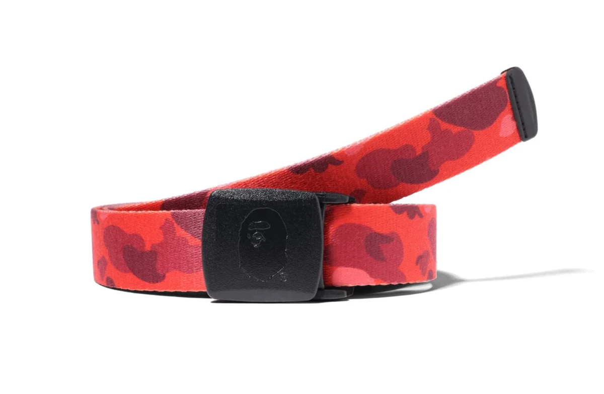 New A BATHING APE Men's COLOR CAMO GI BELT Red - Authentic fr