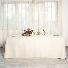 90x156-Inch BEIGE RECTANGULAR Polyester Tablecloths Reception Catering Wedding
