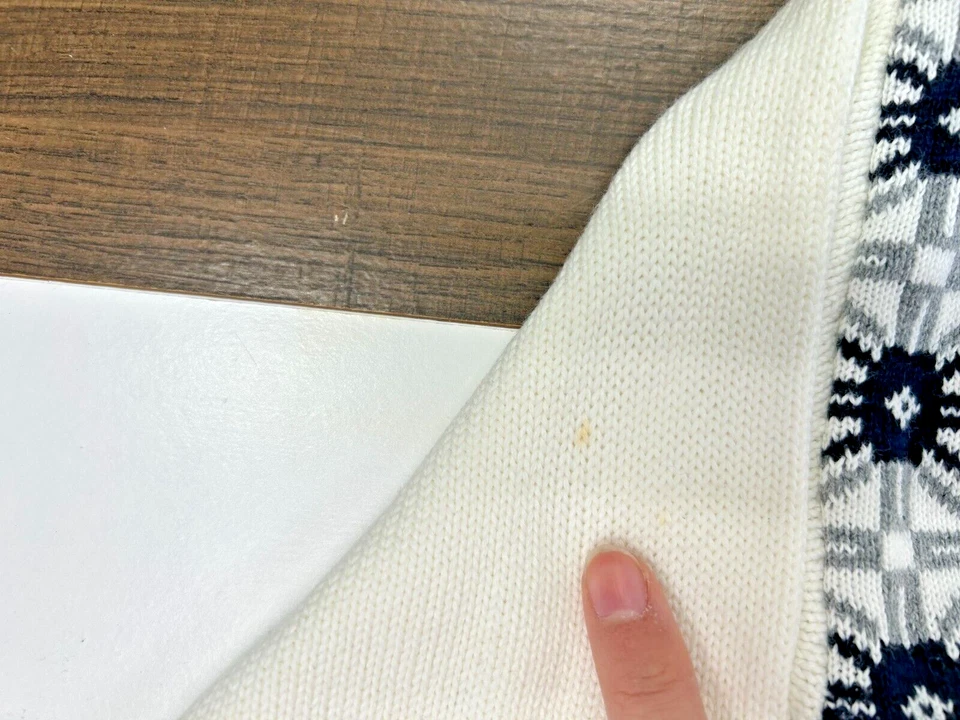 Tommy Hilfiger Mujer Pequeño Copo de Nieve Floral Blanco Tejido Suéter Cuello Alto Foto 2 de 4