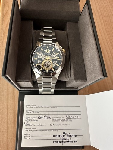 Bulova Maquina 46mm Cassa in Acciaio Fibbia Deployante Orologio da Uomo - Foto 2 di 2