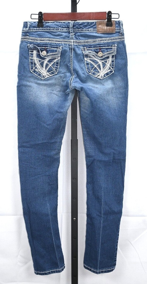 アリヤラマダン Ariya Blue Low Rise Jeans Size 5/6 RN#129986 81% Cotton 18