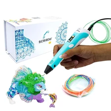 P1 3D Printing Pen with Display - Includes 3D Pen, 3 Starter Colors of PLA Filam
