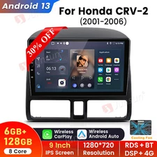 8-Core 6+128GB Android 13 Carplay Stereo Radio GPS WIFI For Honda CRV 2001-2006