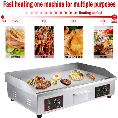 DE STOCK Elektro Grillplatte Bratplatte Elektrogrill Griddleplatte Bräter Gastro
