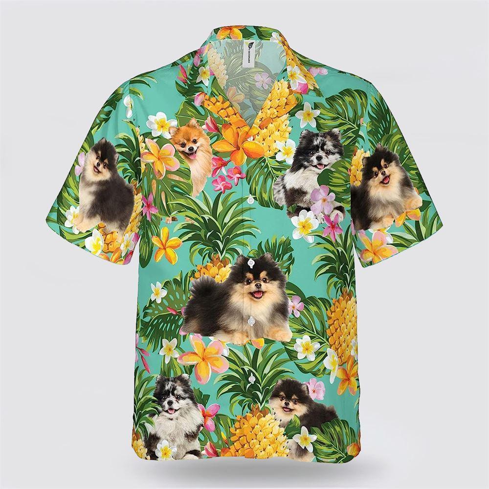 Pomeranian On The Flower BananaTropic Background Hawaiian Shirt 8211 Pet Lover H